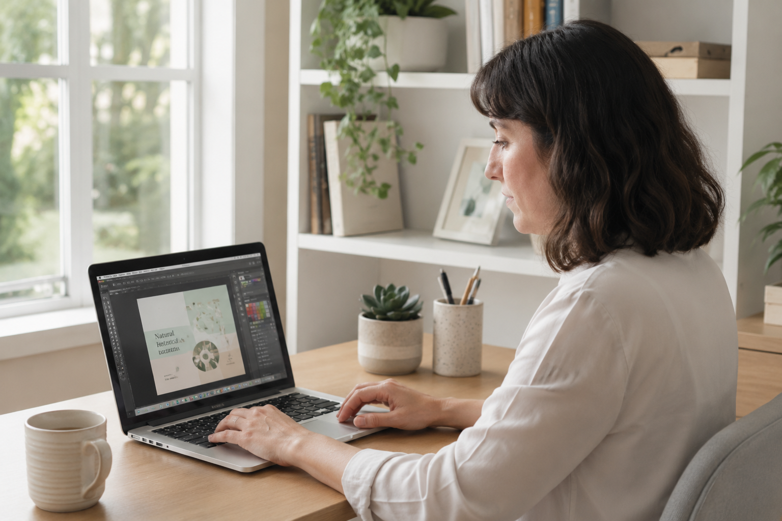 Maria working from home