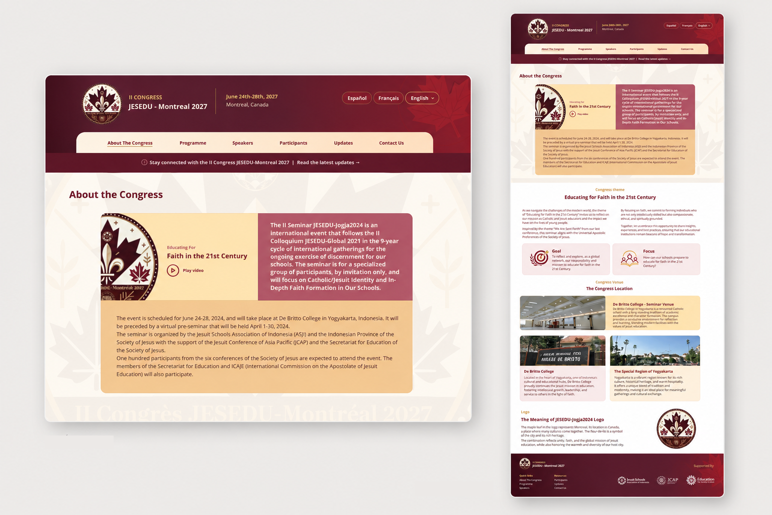 JESEDU-Montréal 2027 — About the Congress page