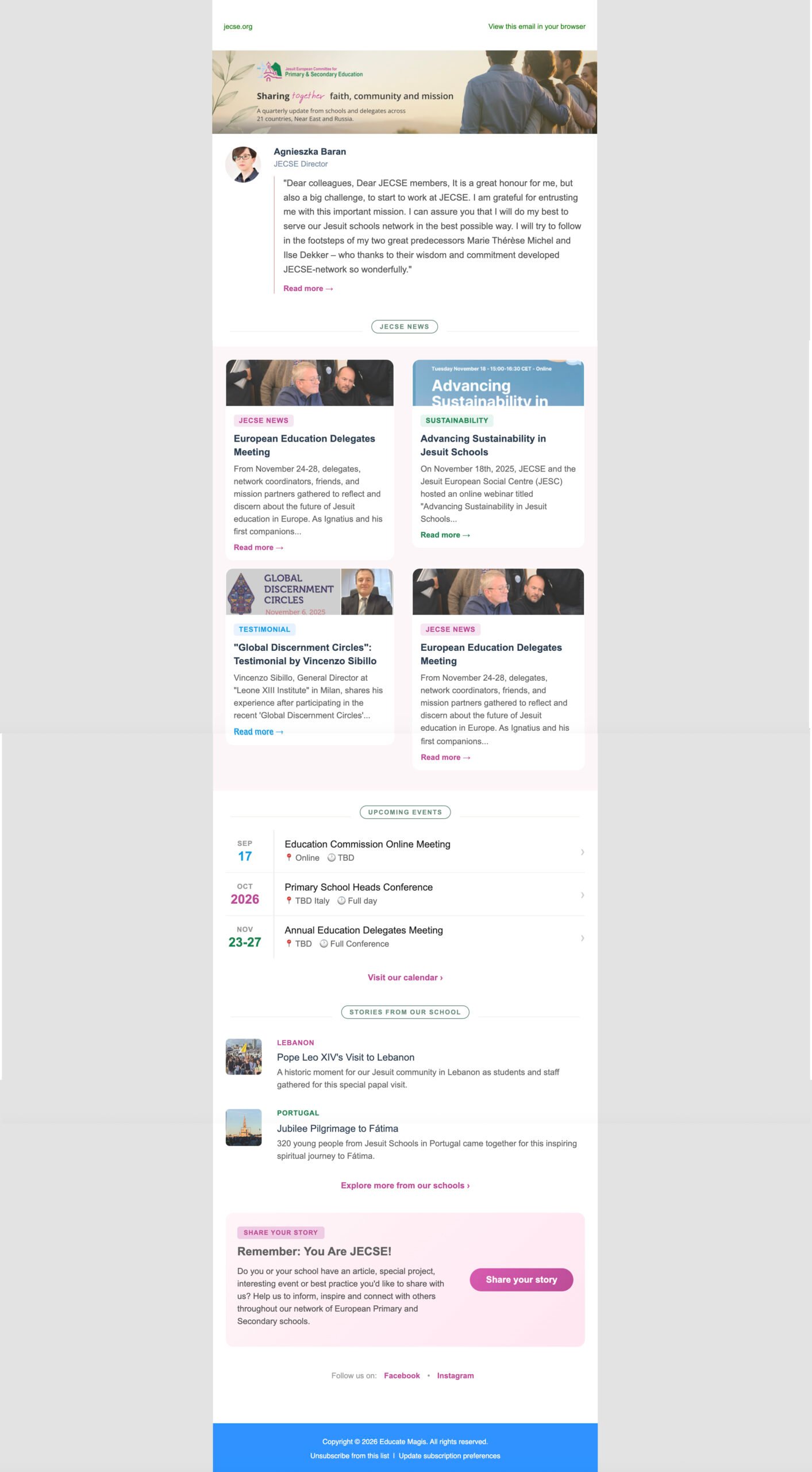 JECSE quarterly newsletter